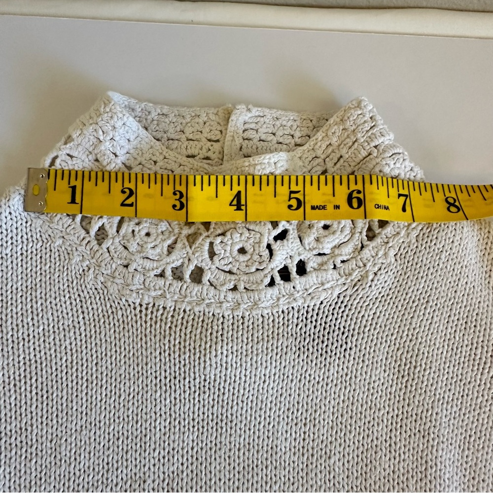 Vintage Sleeveless‎ White Sweater Size Large - Picture 4 of 6